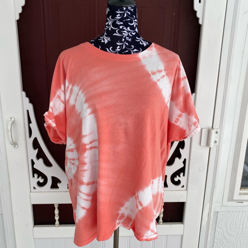 Time And Tru Women's Tie Dye Cotton T-Shirt With Dolman Sleeves Size XXXL (22)